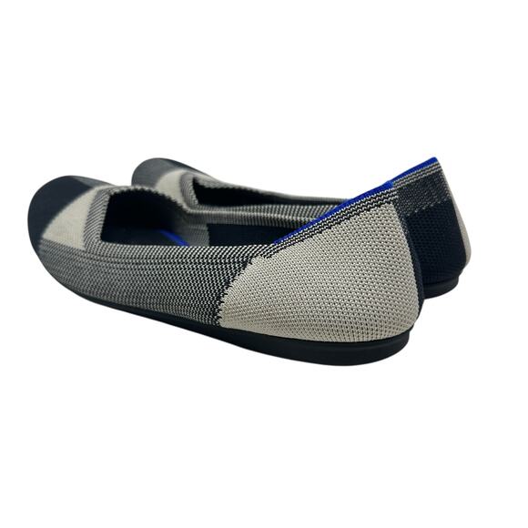 Rothy's The Flat Captoe Black‎ White Plaid Check Retired Ballerina Size 7 - Picture 10 of 14